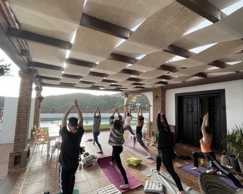 Evening yoga practice